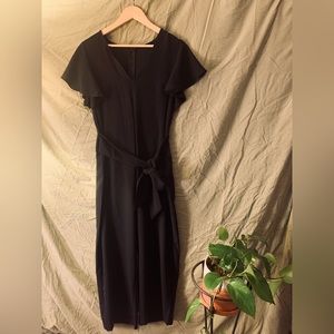 Black Flutter Sleeve Jumpsuit